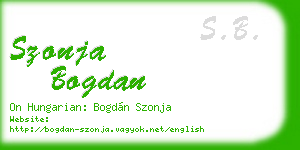 szonja bogdan business card
