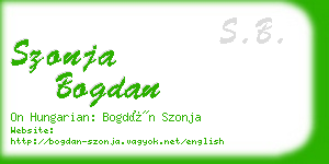 szonja bogdan business card